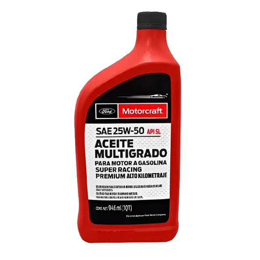 ACEITE MOTORCRAFT SAE 25W50 ALTO KILOMETRAJE 1L