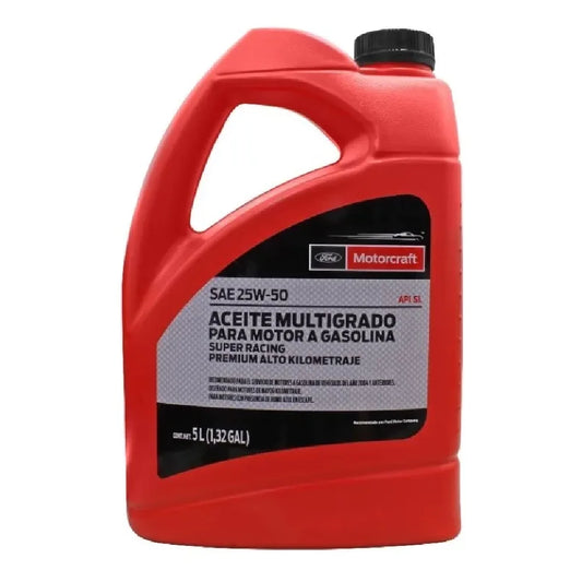 ACEITE MOTORCRAFT SAE 25W50 ALTO KILOMETRAJE 5L