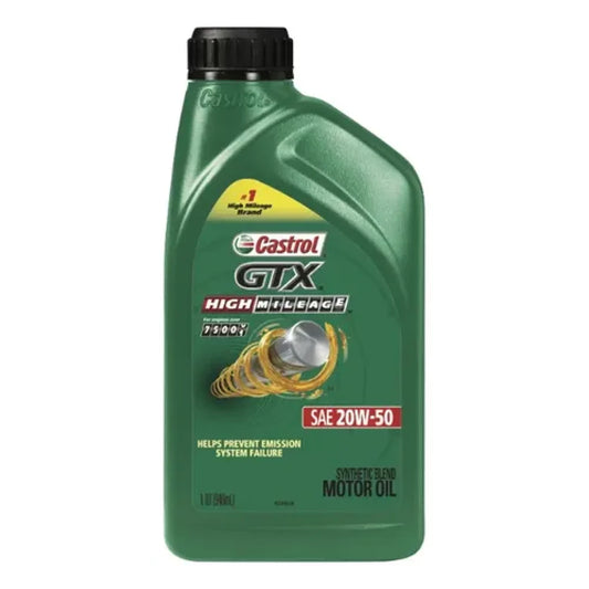 ACEITE CASTROL SAE 20W50 HIGH MILEAGE MOTOR A GASOLINA 1L.