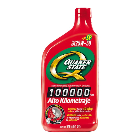 ACEITE QUAKER SAE 20W50 ALTO KILOMETRAJE 1L