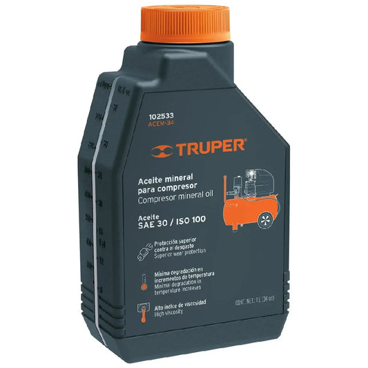 ACEITE TRUPER SAE 30 ISO 100 PARA COMPRESOR 1L.