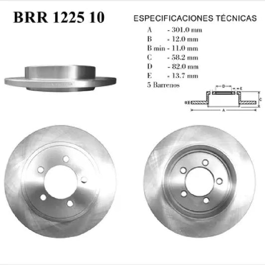 ROTOR FRENO DE DISCO FAG SOLIDO PARA FORD TRUCK EXPLORER SPORT 02-04 , 0 01-08 , 06-07 , 5.4L V8 02-
