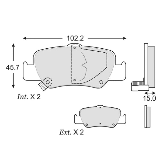 BALATA FRICTION PRO TRAS TOYOTA COROLLA 07-11 (WX1572)
