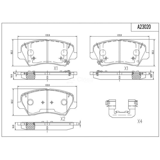 BALATA DE FRENO DEL DYNAMIK CERAMICA CK HYUNDAI ELANTRA GT 16-17