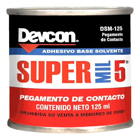 ADHESIVO BASE SOLVENTE CONTACTO DEVCON SUPER 5MIL DE 125 ML.