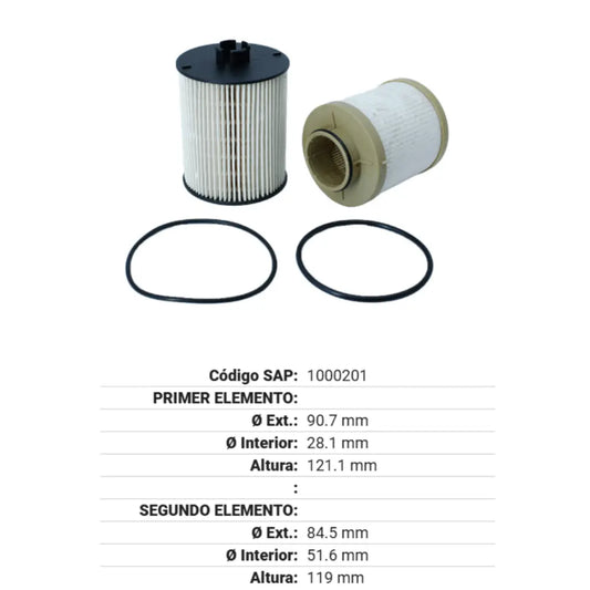 KIT FILTRO COMBUSTIBLE GONHER F450/550 07-10