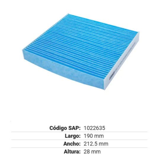 FILTRO DE CABINA GONHER PARA TOYOTA HILUX