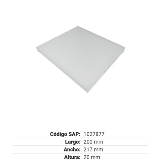 FILTRO DE CABINA GONHER TOYOTA COROLLA L4 1.8L 03-08
