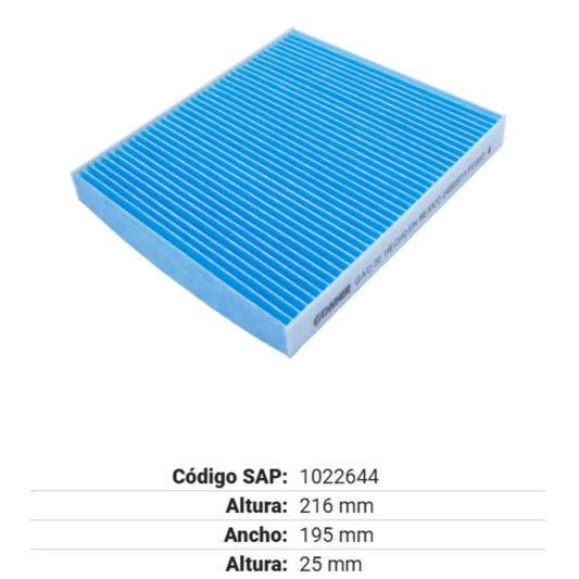 FILTRO PARA CABINA GONHER DODGE JOURNEY 2.4L 09-20