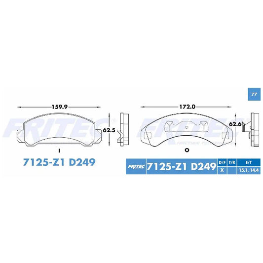 BALATA FRITEC DEL FORD RANGER 83-85 (7125D387FP)