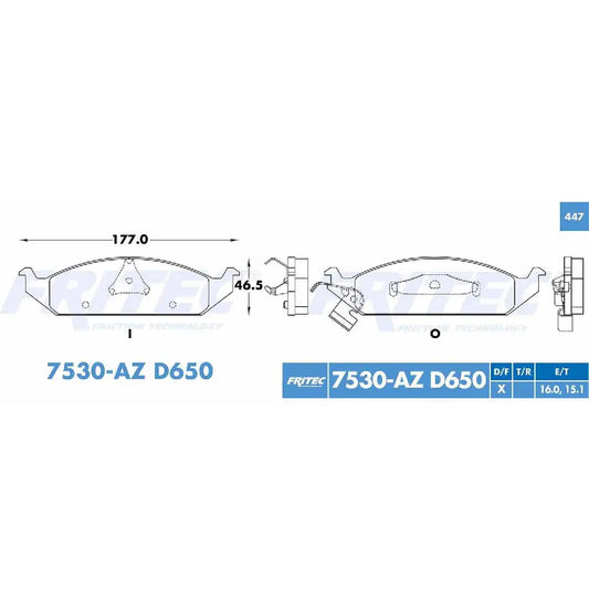 BALATA DEL DODGE STRATUS CIRRUS 95-00 (7530D650SG)