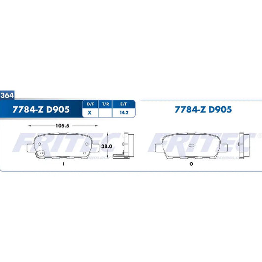 BALATA TRAS NISSAN XTRAIL/MURANO 02-17