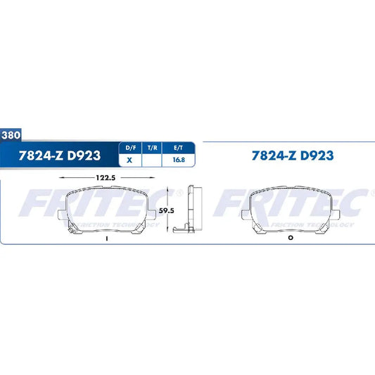 JGO BALATA DEL FRITEC TOYOTA COROLLA/MATRIX 03-08 (SPC7824ZD923FRI)