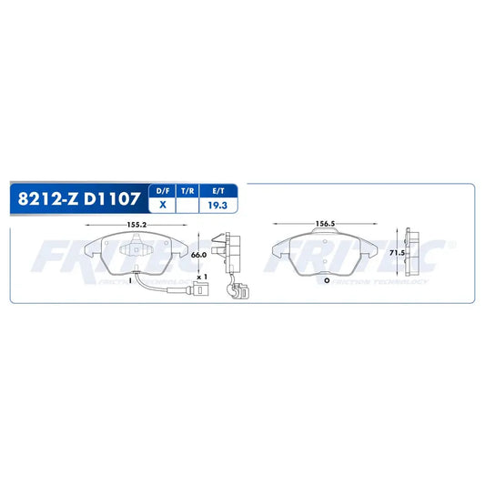 JGO BALATA DEL FRITEC VW JETTA A4/BORA 05-10 - JETTA A6 10-17(SPC8212ZD1107FRI)