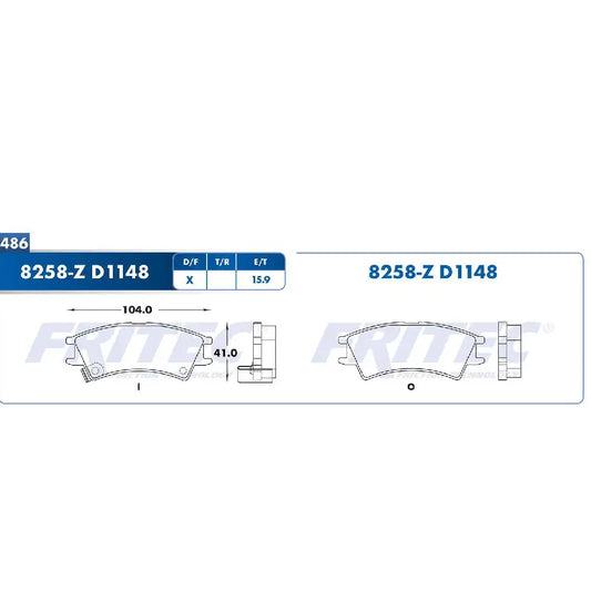 BALATA FRITEC DEL. DODGE ATOS 01-07.(SPC8258ZD1148FRI)