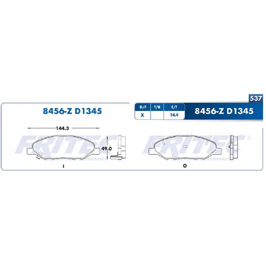 BALATA FRITEC DEL. NISSAN TIIDA 07-18. (SPC8456ZD1345FRI) (DF302)