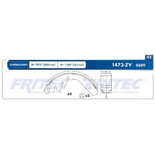 BALATA FRITEC TRAS DODGE NEON 95-06 / STRATUS 95-00