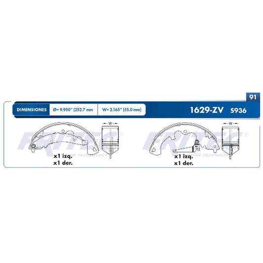 BALATA FRITEC TAMBOR TRAS FORD ESCAPE 08 11