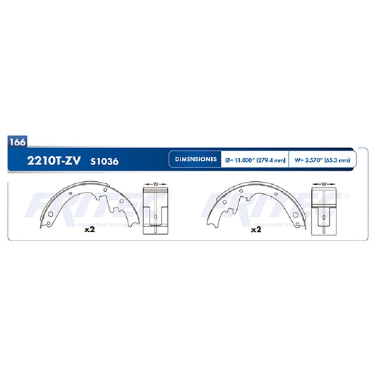 BALATA DE TAMB FRITEC TRAS FORD RANGER ARGENTINA 06-12