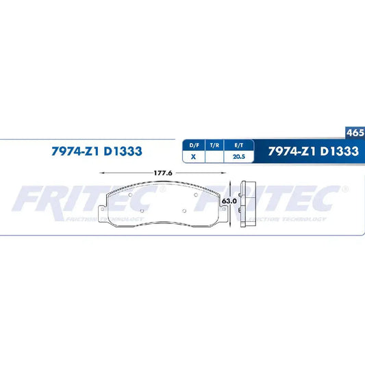 BALATA DE DISCO DEL FRITEC PARA FORD TRUCK F250 SUPER DUTY 08-11