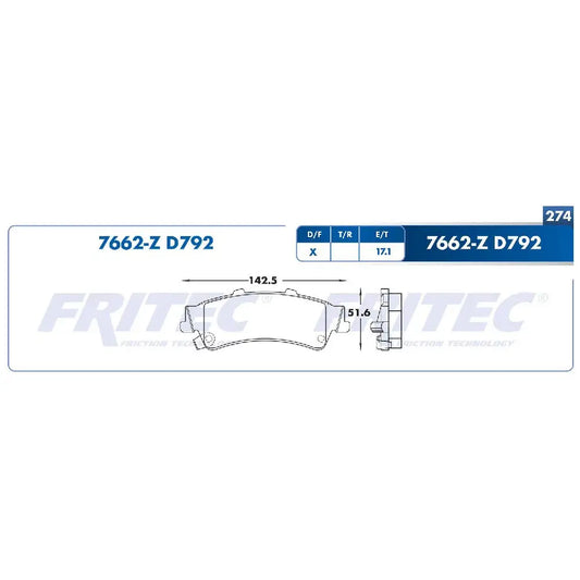 BALATA TRAS FRITEC CHEV SILVERADO/SIERRA 1500 99