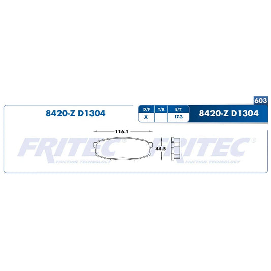 BALATA TRAS FRITEC TOYOTA TUNDRA/LAND CRUISER/SEQUOIA 07-17