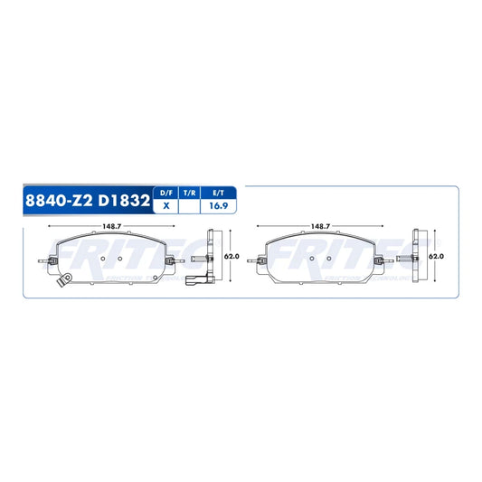 BALATA FRITEC DEL HONDA ACCORD SPORT 4L 2.4LTS 16-17