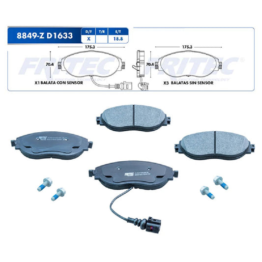 BALATA DE DISCO FRENO FRITEC WV TRUK 4L 2.0LTS 12-17