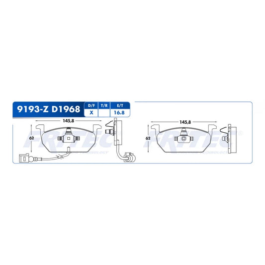 BALATA PARA FRENO DE DISCO DEL. FRITEC AUDI A1 18-23