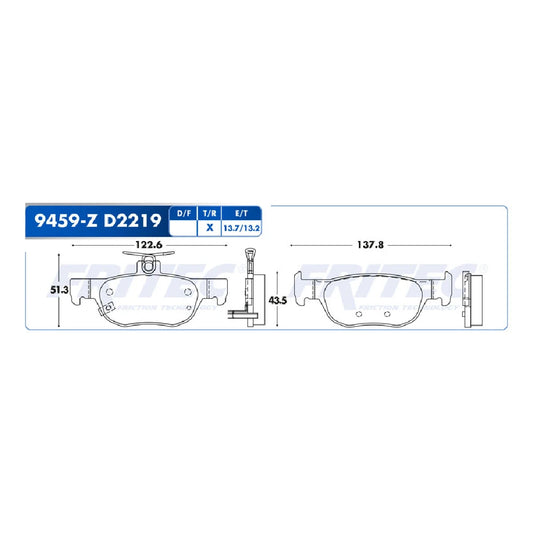 BALATA FRITEC TRAS MAZDA 3 4CIL 2.5 19-20