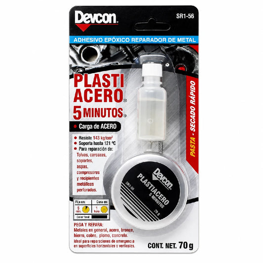 PLASTIACERO EPOXICO DEVCON PARA METALES SECADO RAPIDO 70 G