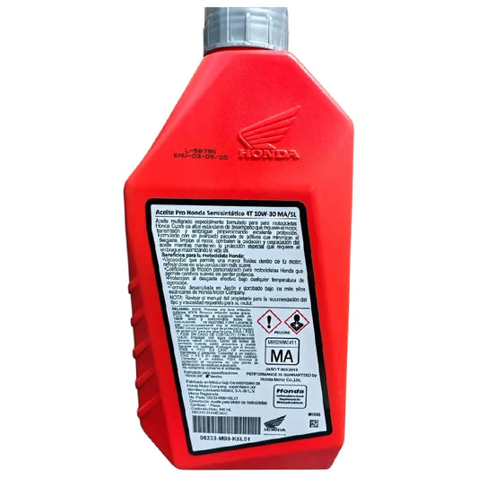ACEITE HONDA SAE 10W30 SEMISINTETICO 1L