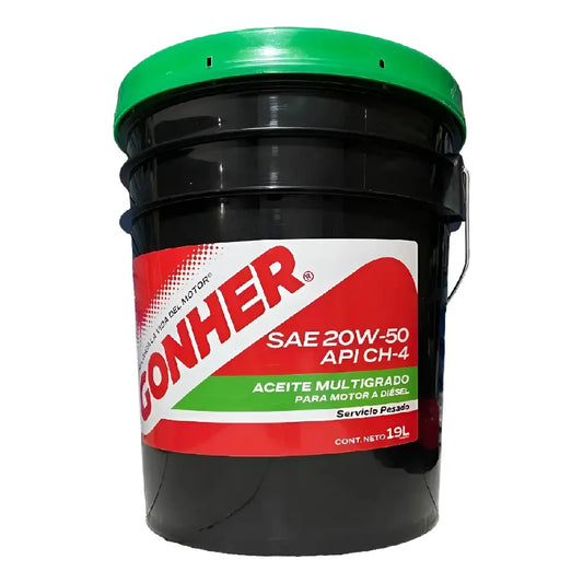 ACEITE GONHER SAE 20W50 MINERAL API CH-4 PARA MOTOR A DIESEL 19L