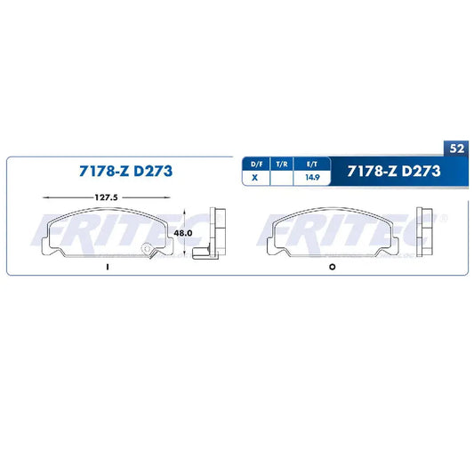 JGO BALATA DEL FRITEC HONDA CIVIC 88-00 - ACCORD 84-85