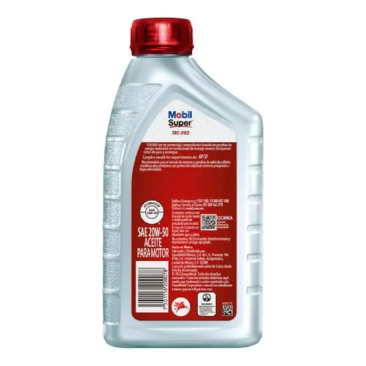 ACEITE MOBIL SAE 20W50 SUPER TRC-PRO API SP MULTIGRADO MOTORES A GASOLINA 1L
