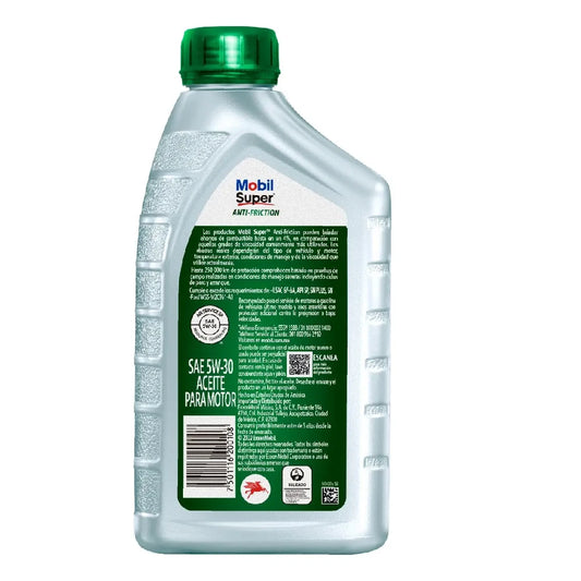 ACEITE MOBIL SAE 5W30 SUPER ANTI-FRICTION API SP MULTIGRADO MOTOR A GASOLINA 1L