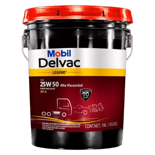 ACEITE MOBIL SAE 25W50 DELVAC LEGEND DIESEL ALTA VISCOCIDAD CUBETA 19L