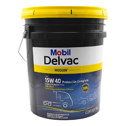 ACEITE MOBIL SAE 15W40 MODERN CP DIESEL CUBETA 19L TAPA AMARILLA