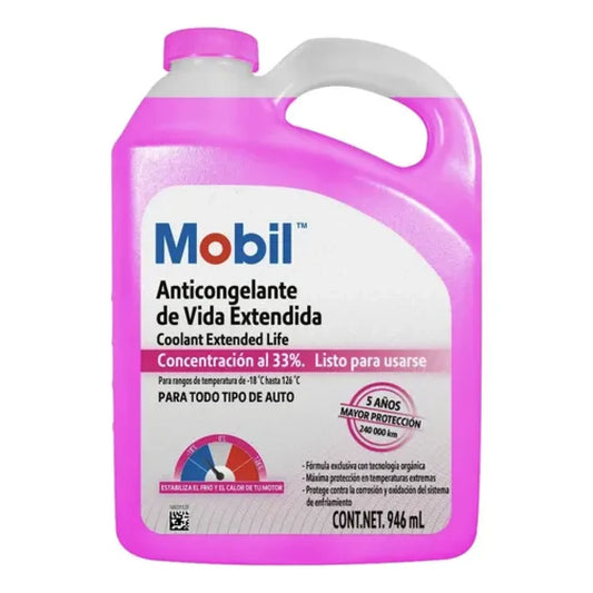 ANTICONGELANTE MOBIL 33% LISTO PARA USARSE 1L