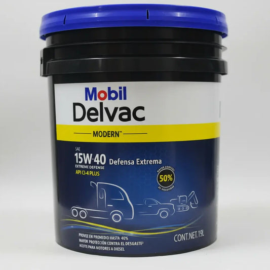 ACEITE MOBIL SAE 15W40 DELVAC MODERNO DEFENSA EXTREMA DIESEL CUBETA 19L