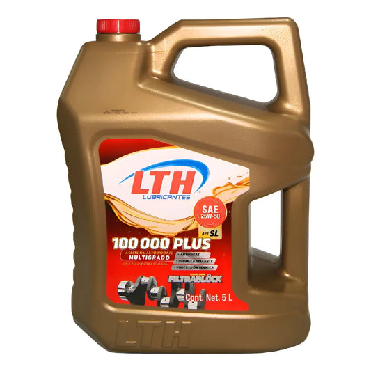 ACEITE LTH SAE 25W50 API SL PLUS DE ALTO RODAJE ALTO KILOMETRAJE 5L