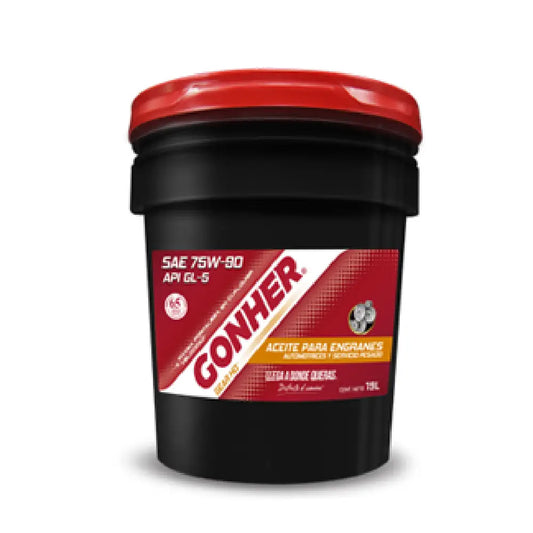 ACEITE GONHER SAE 75W90 SINTETICO PARA DIFERENCIALES Y TRANSMISION MANUAL 19L