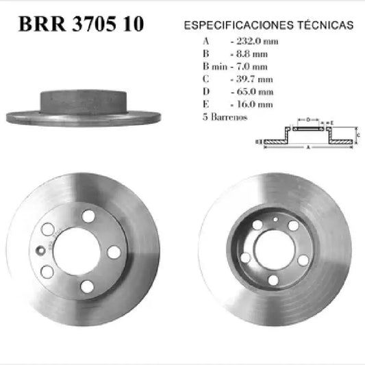 ROTOR FRENO DE DISCO FAG TRASERO PARA AUDI A1 11-16,