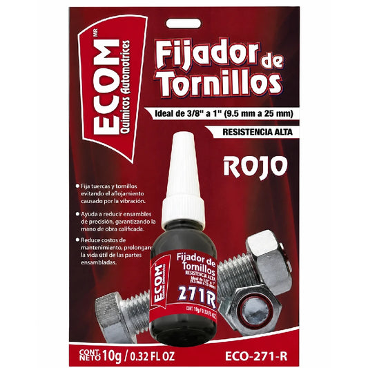FIJADOR DE TORNILLERIA ECOM ALTA RESISTENCIA ROJO 10 G