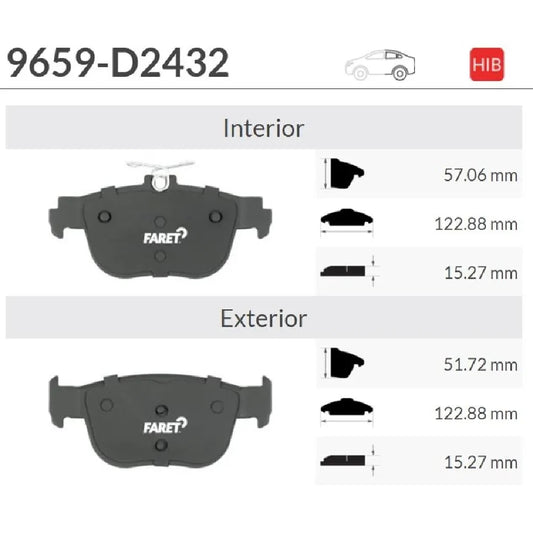 BALATA TRAS FARET SEAT LEON 22-23 / AUDI A3 22-23