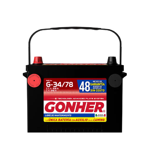 ACUMULADOR GONHER G34/78-800 C.C.A. 800A C.A 940A
