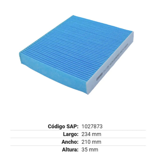 FILTRO CABINA GONHER FORD RANGER 4CIL 2.5L 17-20