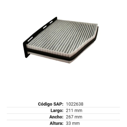 FILTRO DE CABINA GONHER VW JETTA L4 2.0 07-18