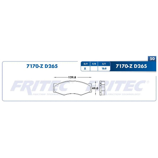 BALATA FRITEC DEL. NISSAN. ICHIVAN 87-94/ MAXIMA 85-88/PICKUP 89-97. (SPC7170ZD265FRI)