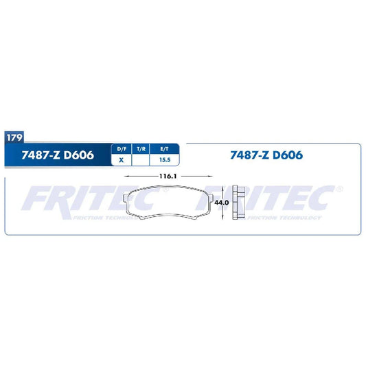 BALATA PARA FRENO DE DISCO TRAS FRITEC TOYOTA. 4RUNNER 03-06